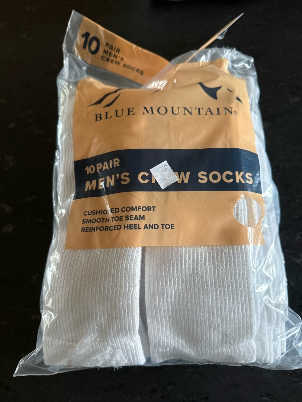 White Mountain Men's Crew Socks - White (10 Pack - 1 pair)